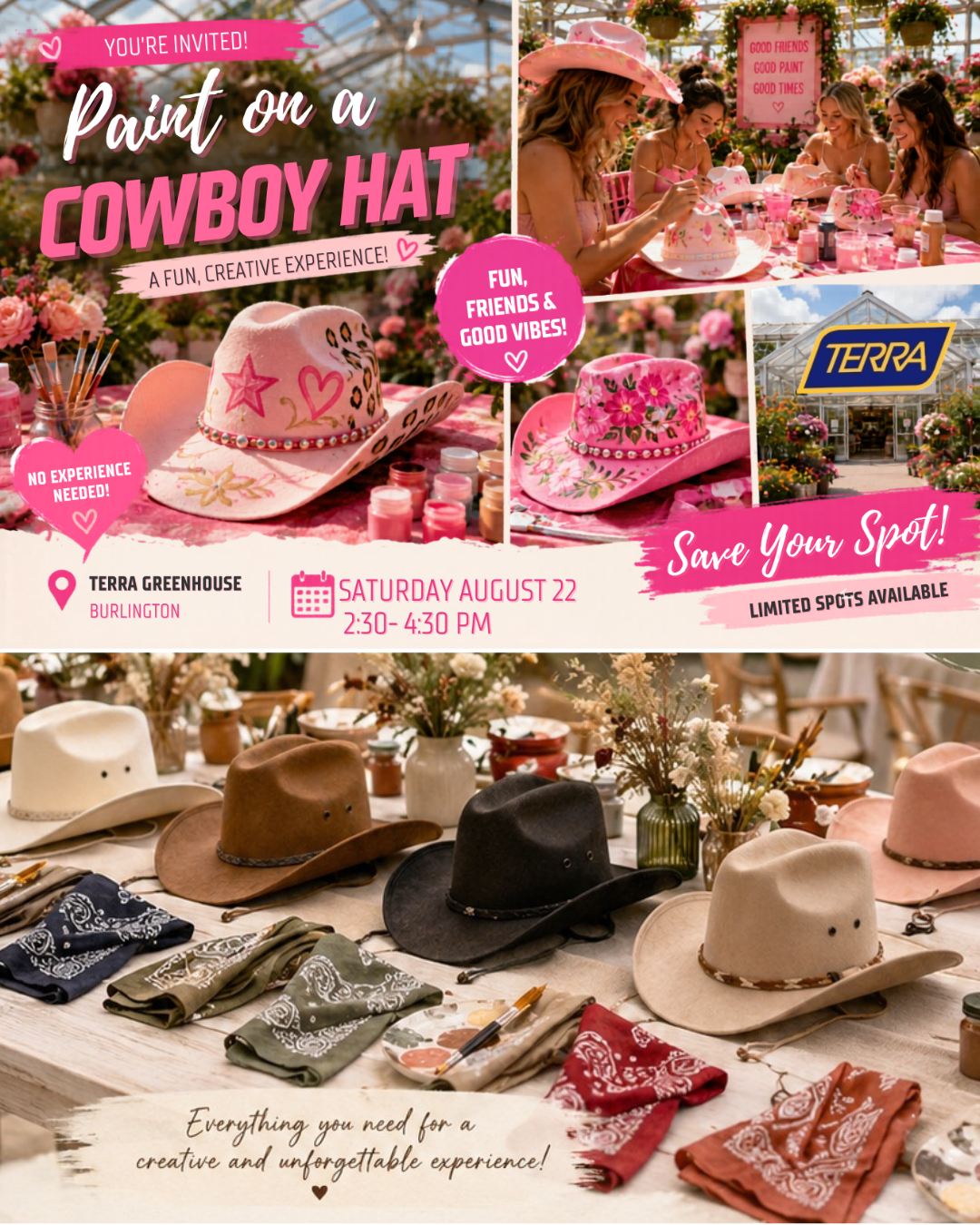 Paint a Cowboy Hat at TERRA Burlington