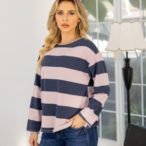 Orange Fashion - The Gallery Wide Stripe Pullover Top