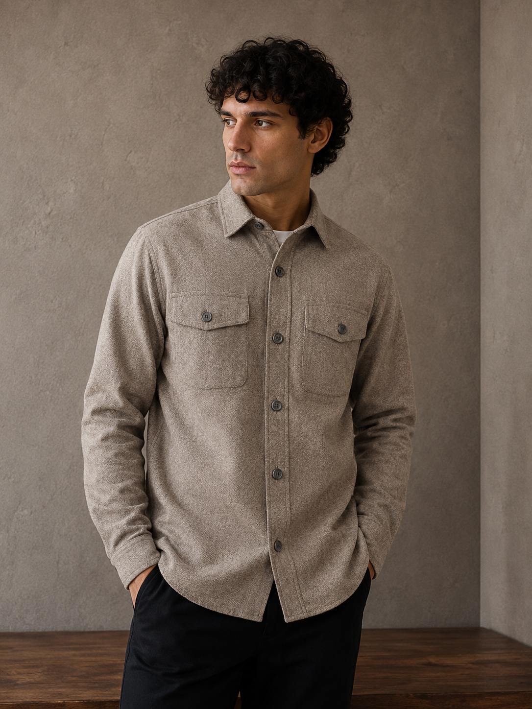 Point Zero - Solid Button Overshirt