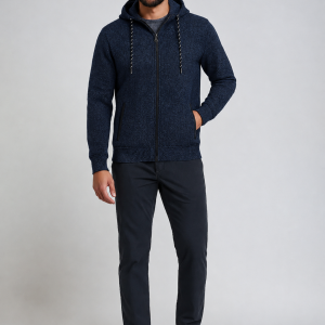 Point Zero - Bonded Chenille Full Zip Hooded Sweater