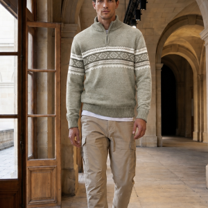 Point Zero - 1/4 Zip Bonded Chenille Sweater