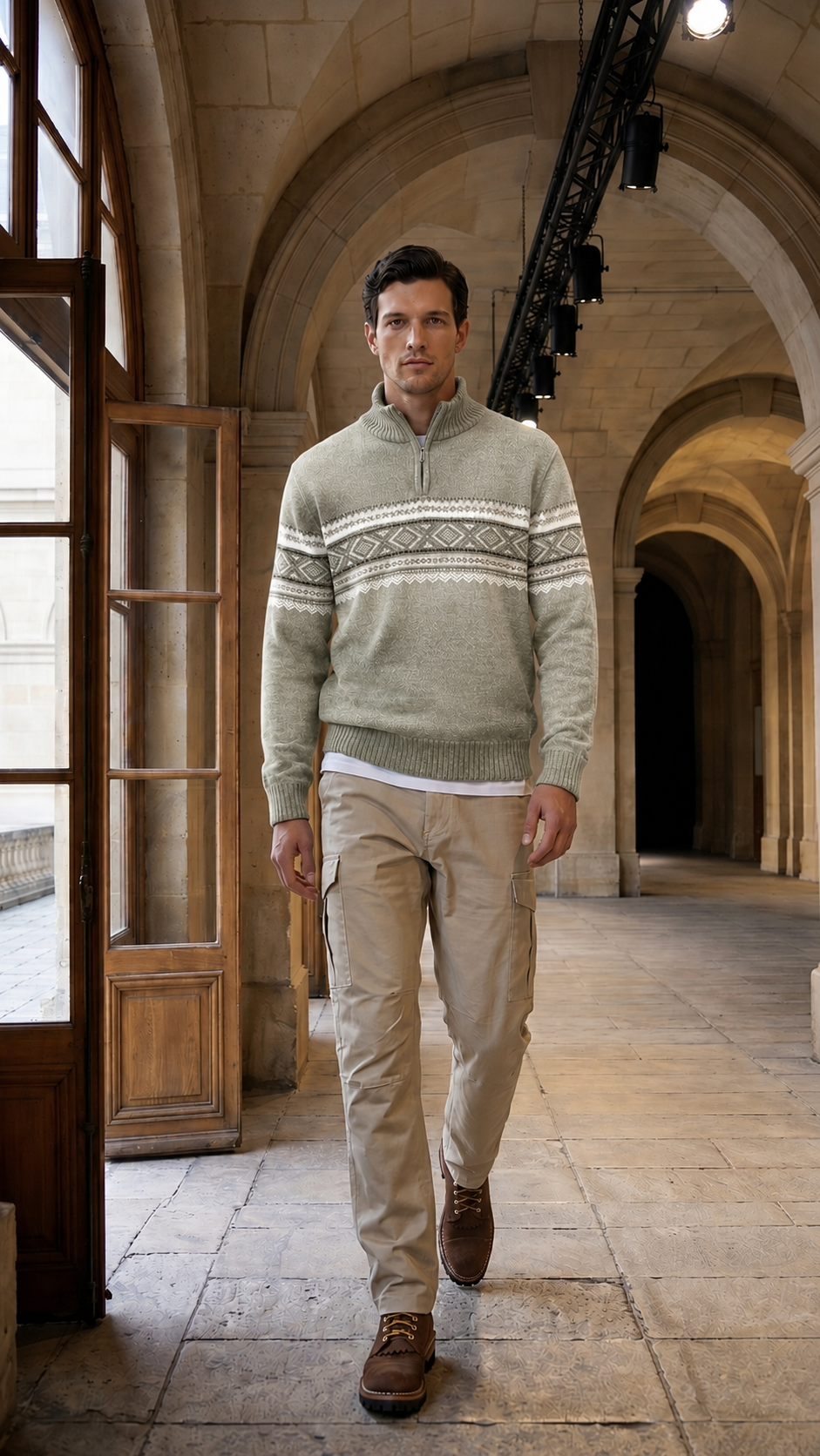 Point Zero - 1/4 Zip Bonded Chenille Sweater