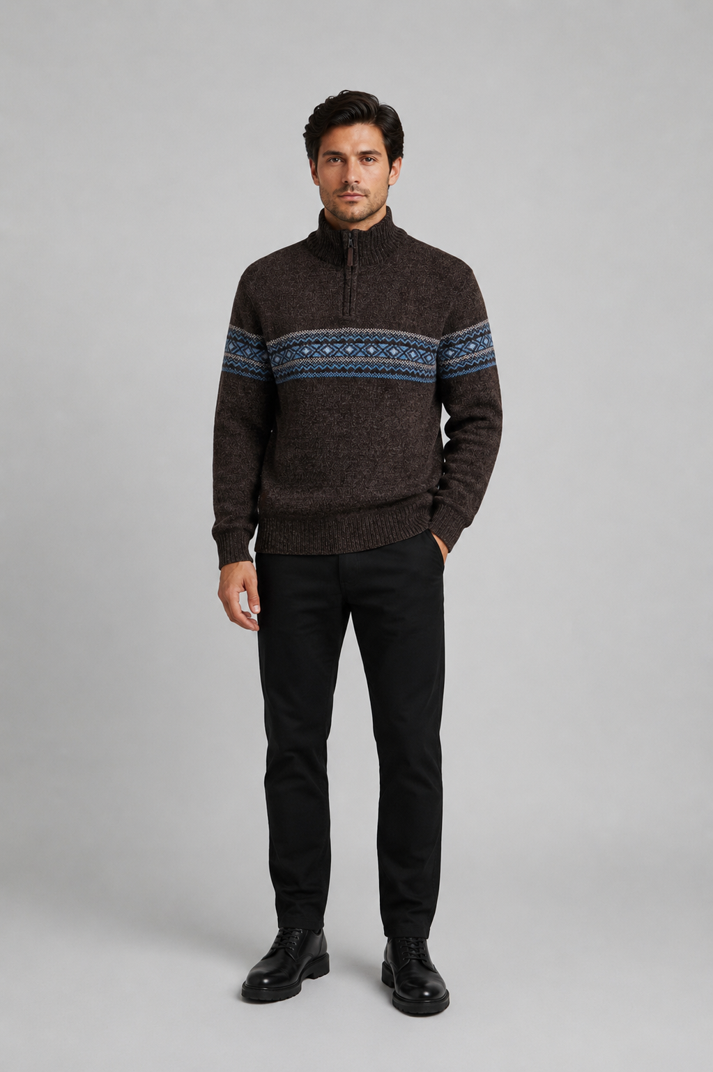 Point Zero - Bonded Chenille Mock Neck Sweater
