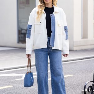 Orange Fashion - Denim Black Button Jacket