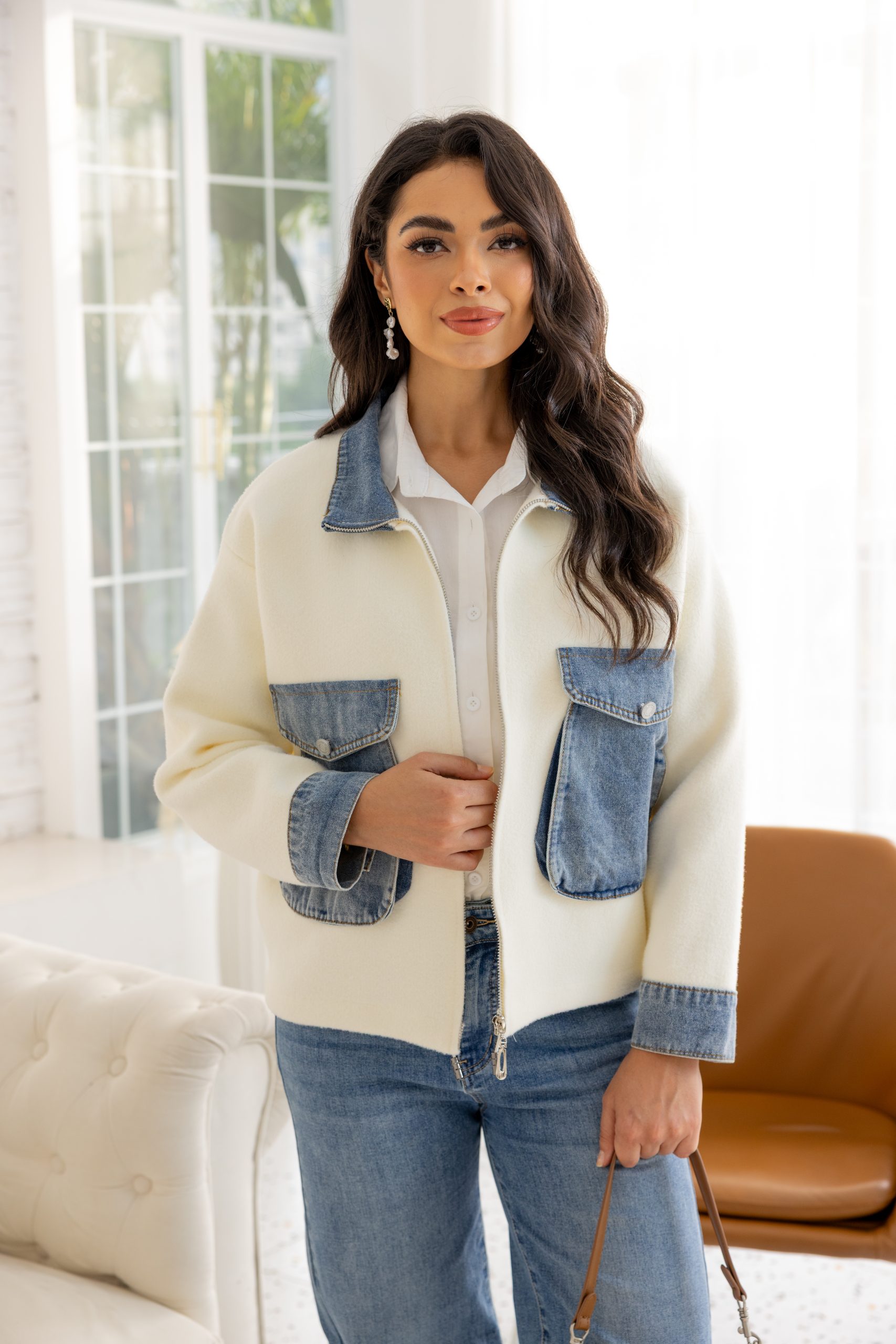 Orange Fashion - Bomber Jacket Denim