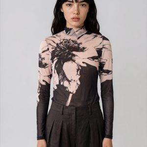 Point Zero - Floral Print Mesh Top
