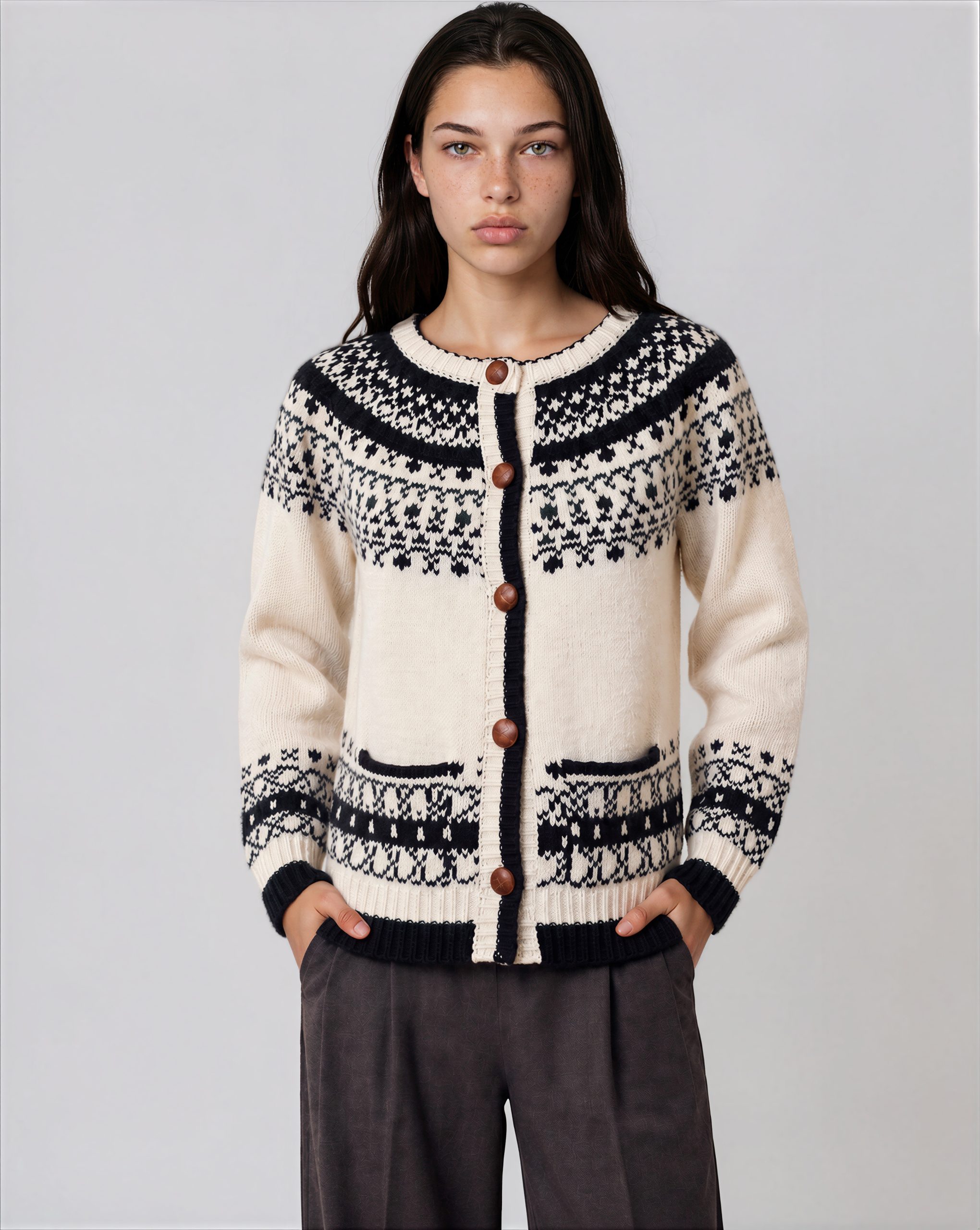 Point Zero - Heavy Gauge Fair Isle Cardigan
