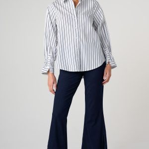 Liverpool - Adjustable Sleeve Button Front Woven Top