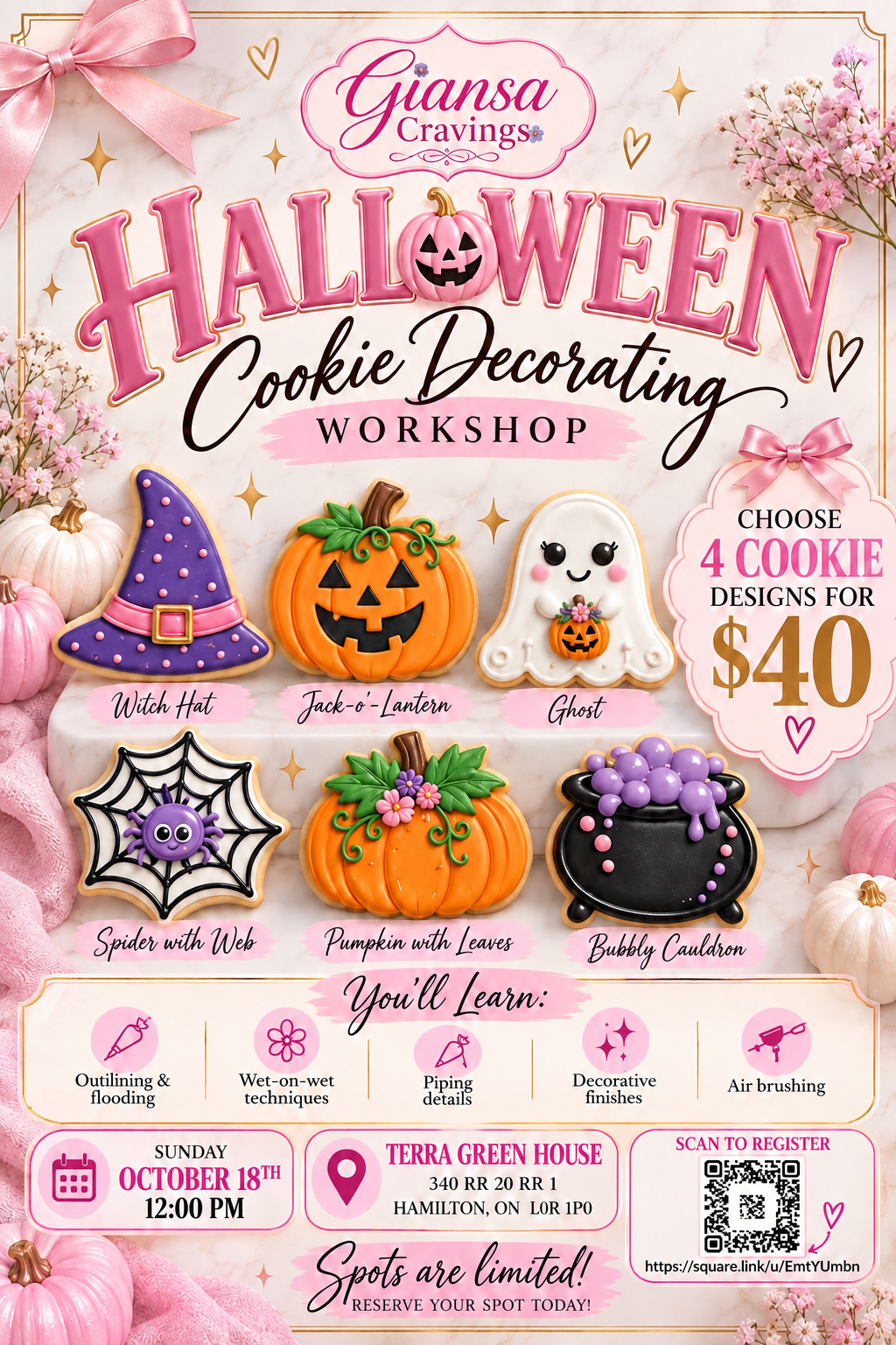 Halloween Cookie Decorating Workshop at TERRA Hamilton