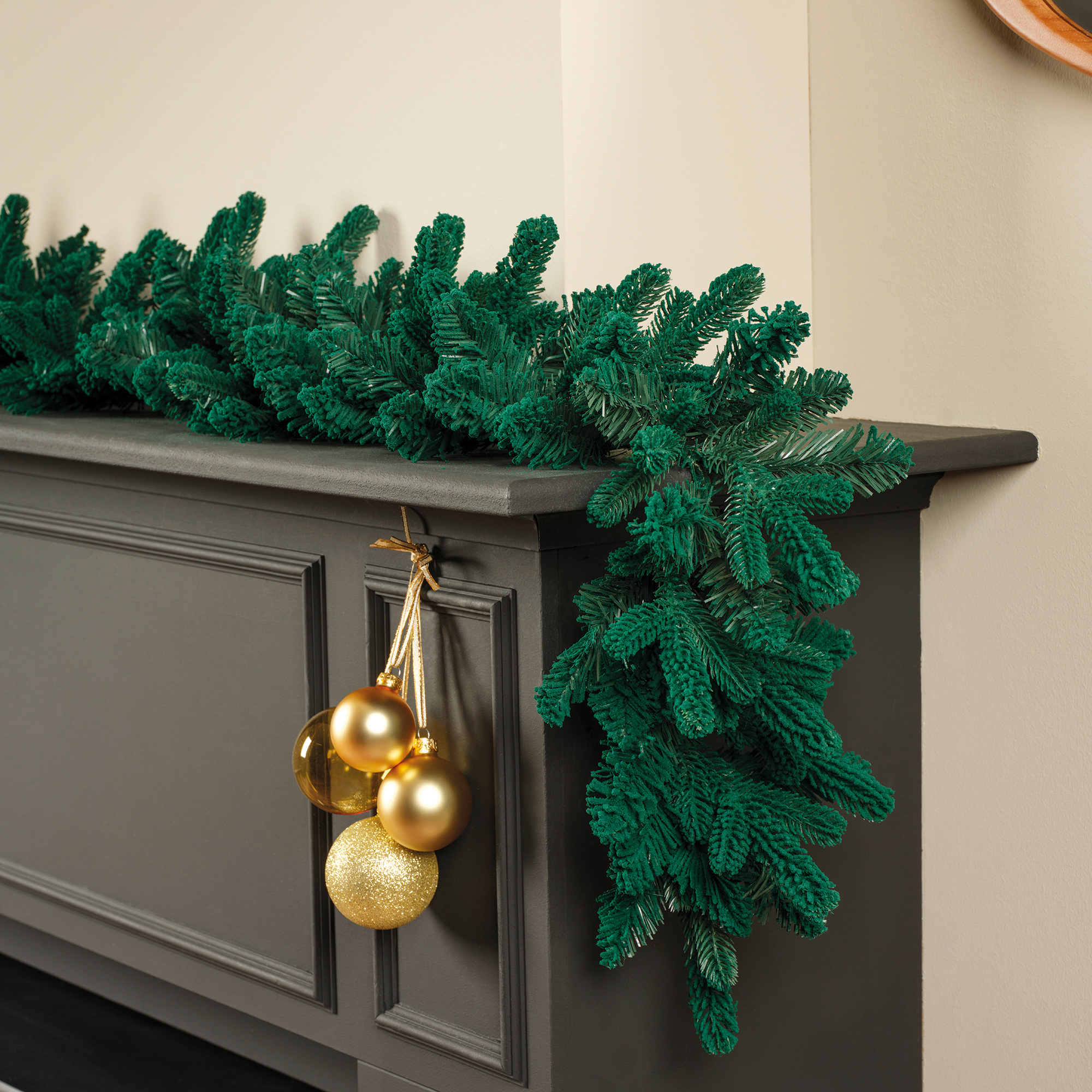 Emerald Garland Flocked