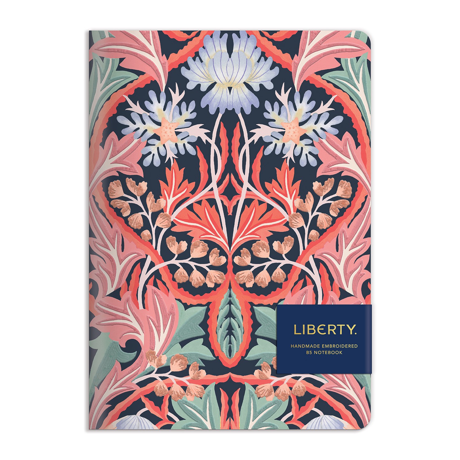 Liberty May Handmade B5 Embroidered Journal Lined