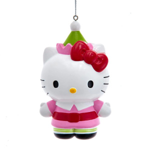 3.5"Hello Kitty w/Elf Hat Ornament