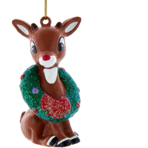 3.25"Rudolph w/Wreath Ornament