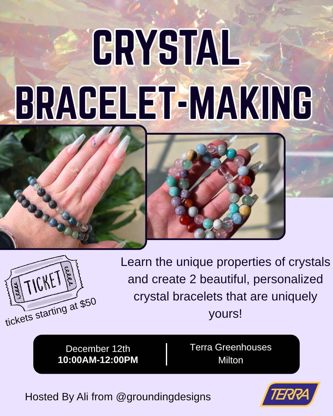 Crystal Bracelet Making at TERRA Milton