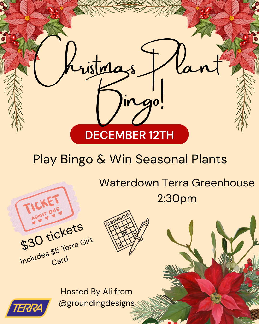 Christmas Plant Bingo at TERRA Waterdown