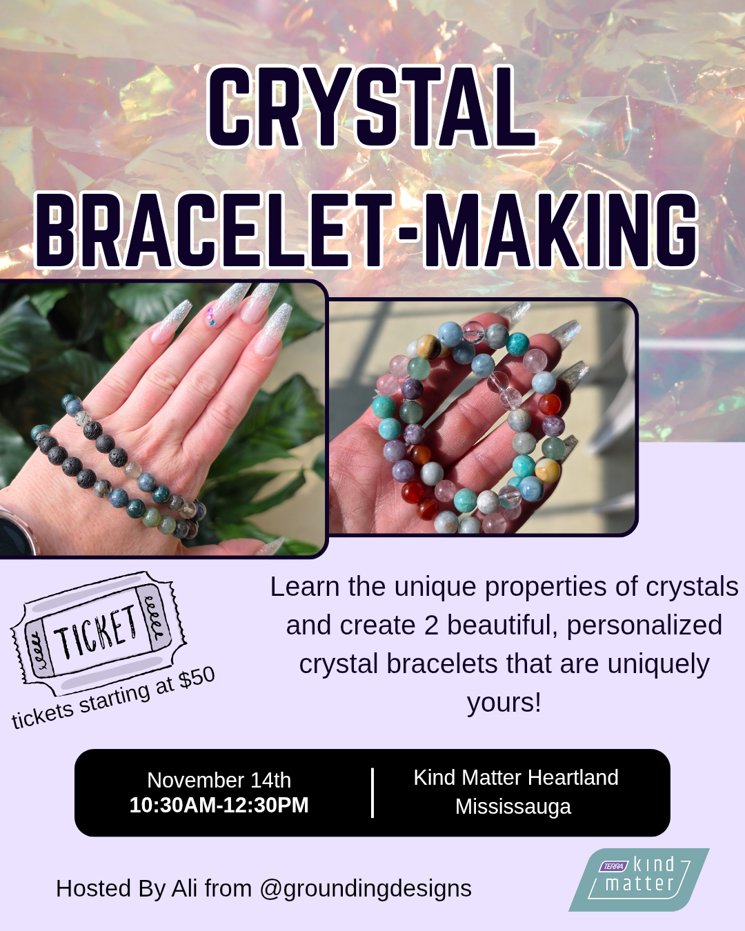 Crystal Bracelet Making at Kind Matter Heartland